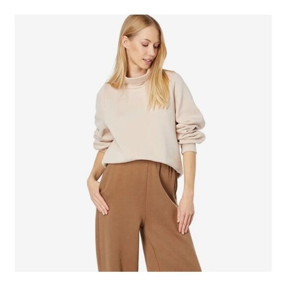 Madewell Betterterry Relaxed Turtleneck Sweatshirt Tan size Medium - Picture 1 of 12